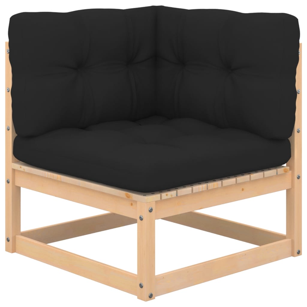5-tlg. Garten-Lounge-Set mit Kissen Kiefer Massivholz